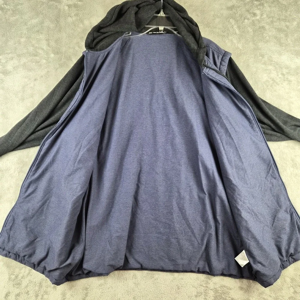 Travis Mathew Performance Jacket Hoodie Mens XL Blue Zip Hybrid Golf Outerwear